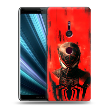 Пластиковый чехол на Sony Xperia XZ3 с принтом человек паук spiderman Пластиковый чехол на Sony Xperia XZ3 с принтом человек паук spiderman