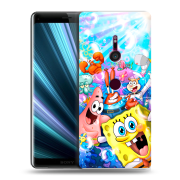 Пластиковый чехол на Sony Xperia XZ3 с принтом спанчбоб спанч боб