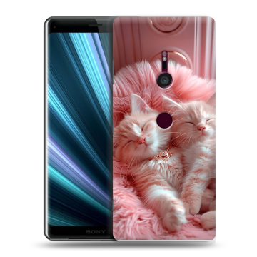 Пластиковый чехол на Sony Xperia XZ3 с принтом котята котики Пластиковый чехол на Sony Xperia XZ3 с принтом котята котики