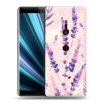 Пластиковый чехол на Sony Xperia XZ3 с принтом цветы лаванда Пластиковый чехол на Sony Xperia XZ3 с принтом цветы лаванда