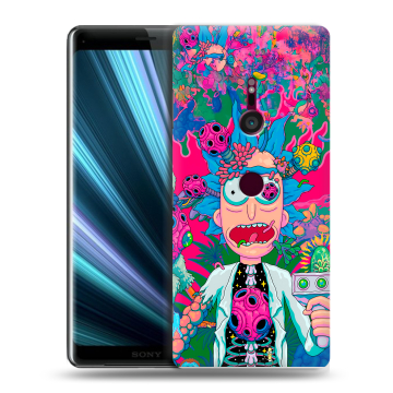 Пластиковый чехол на Sony Xperia XZ3 с принтом Рик и Морти Rick Morty Пластиковый чехол на Sony Xperia XZ3 с принтом Рик и Морти Rick Morty