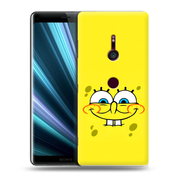 Пластиковый чехол на Sony Xperia XZ3 с принтом спанчбоб спанч боб