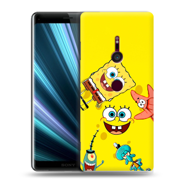 Пластиковый чехол на Sony Xperia XZ3 с принтом Спанч боб Спанчбоб Пластиковый чехол на Sony Xperia XZ3 с принтом Спанч боб Спанчбоб