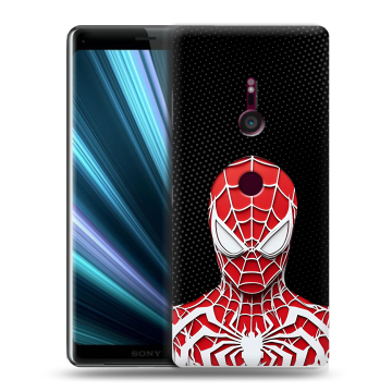 Пластиковый чехол на Sony Xperia XZ3 с принтом человек паук spiderman Пластиковый чехол на Sony Xperia XZ3 с принтом человек паук spiderman