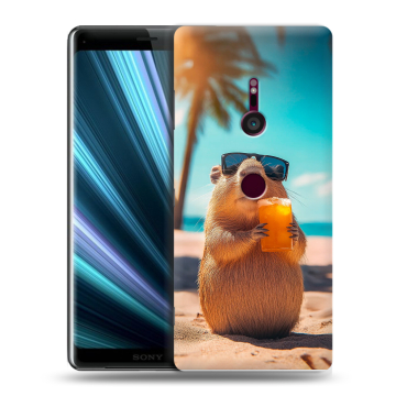 Пластиковый чехол на Sony Xperia XZ3 с принтом Капибара