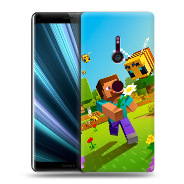 Пластиковый чехол на Sony Xperia XZ3 с принтом Майнкрафт Minecraft