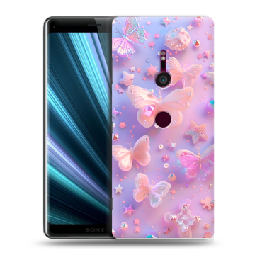 Пластиковый чехол на Sony Xperia XZ3 с принтом Бабочки