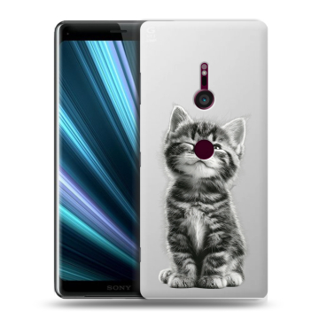 Пластиковый чехол на Sony Xperia XZ3 с принтом Котенок Пластиковый чехол на Sony Xperia XZ3 с принтом Котенок
