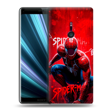 Пластиковый чехол на Sony Xperia XZ3 с принтом Spiderman Человек паук Пластиковый чехол на Sony Xperia XZ3 с принтом Spiderman Человек паук