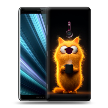 Пластиковый чехол на Sony Xperia XZ3 с принтом Смешной кот Пластиковый чехол на Sony Xperia XZ3 с принтом Смешной кот