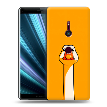 Пластиковый чехол на Sony Xperia XZ3 с принтом Смешная утка Пластиковый чехол на Sony Xperia XZ3 с принтом Смешная утка