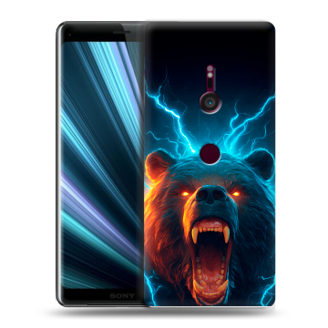 Пластиковый чехол на Sony Xperia XZ3 с принтом Медведь Пластиковый чехол на Sony Xperia XZ3 с принтом Медведь