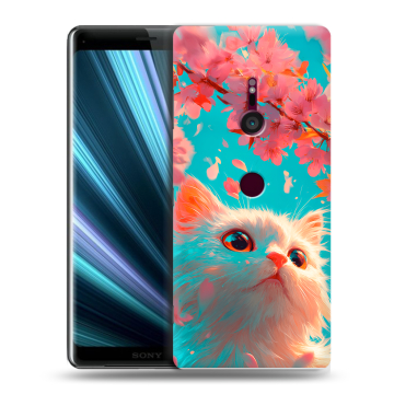 Пластиковый чехол на Sony Xperia XZ3 с принтом Красивый кот Пластиковый чехол на Sony Xperia XZ3 с принтом Красивый кот