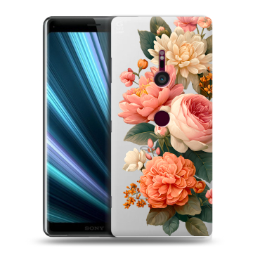 Пластиковый чехол на Sony Xperia XZ3 с принтом цветы Пластиковый чехол на Sony Xperia XZ3 с принтом цветы