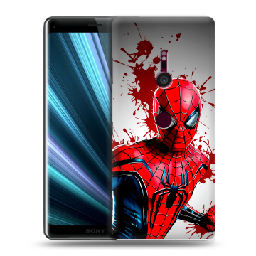Пластиковый чехол на Sony Xperia XZ3 с принтом Spiderman Человек паук Пластиковый чехол на Sony Xperia XZ3 с принтом Spiderman Человек паук