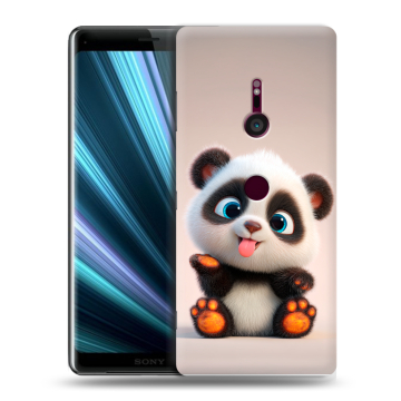 Пластиковый чехол на Sony Xperia XZ3 с принтом милая панда Пластиковый чехол на Sony Xperia XZ3 с принтом милая панда