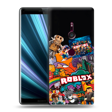 Пластиковый чехол на Sony Xperia XZ3 с принтом Roblox Роблокс