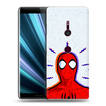 Пластиковый чехол на Sony Xperia XZ3 с принтом Spiderman Человек паук Пластиковый чехол на Sony Xperia XZ3 с принтом Spiderman Человек паук