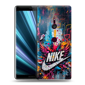Пластиковый чехол на Sony Xperia XZ3 с принтом Nike Найк Пластиковый чехол на Sony Xperia XZ3 с принтом Nike Найк