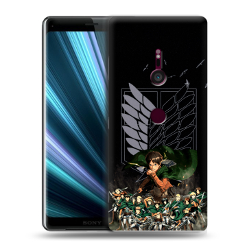 Пластиковый чехол на Sony Xperia XZ3 с принтом Атака титанов Пластиковый чехол на Sony Xperia XZ3 с принтом Атака титанов