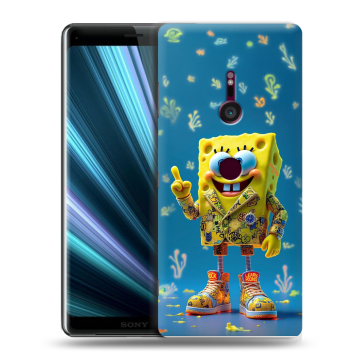 Пластиковый чехол на Sony Xperia XZ3 с принтом Спанч боб Спанчбоб Пластиковый чехол на Sony Xperia XZ3 с принтом Спанч боб Спанчбоб
