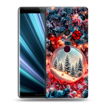 Пластиковый чехол на Sony Xperia XZ3 с принтом Новый год Пластиковый чехол на Sony Xperia XZ3 с принтом Новый год