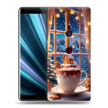 Пластиковый чехол на Sony Xperia XZ3 с принтом Новый год Пластиковый чехол на Sony Xperia XZ3 с принтом Новый год