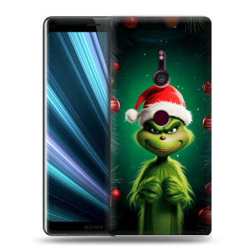 Пластиковый чехол на Sony Xperia XZ3 с принтом Гринч Новый год Рождество Пластиковый чехол на Sony Xperia XZ3 с принтом Гринч Новый год Рождество