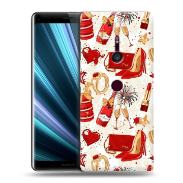 Пластиковый чехол на Sony Xperia XZ3 с принтом Новый год Пластиковый чехол на Sony Xperia XZ3 с принтом Новый год