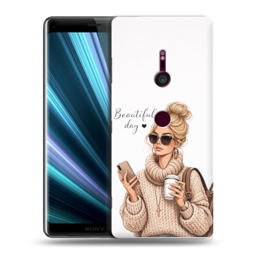 Пластиковый чехол на Sony Xperia XZ3 с принтом женский Пластиковый чехол на Sony Xperia XZ3 с принтом женский