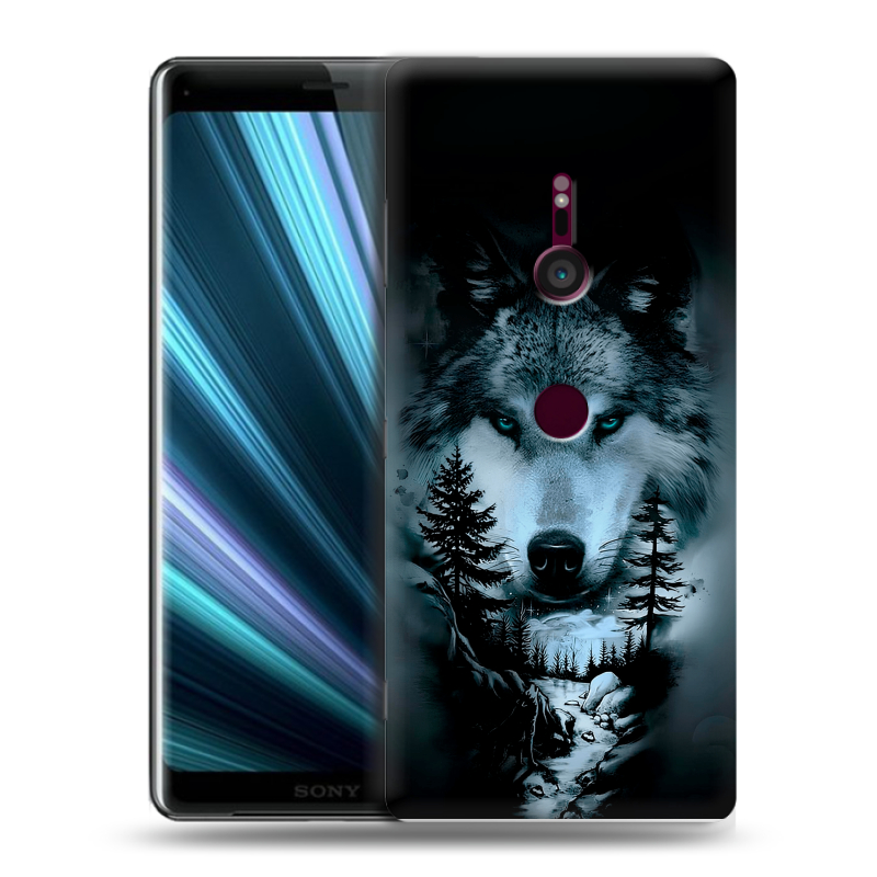 Пластиковый чехол на Sony Xperia XZ3 с принтом Лесной волк Пластиковый чехол на Sony Xperia XZ3 с принтом Лесной волк