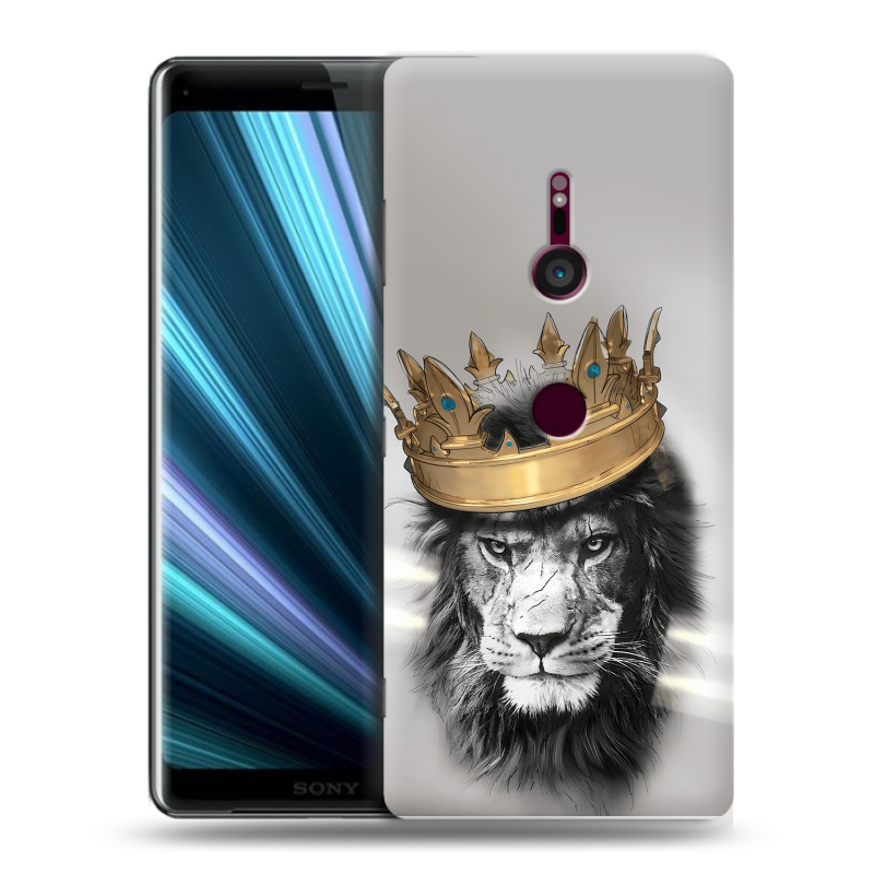 Пластиковый чехол на Sony Xperia XZ3 с принтом Лев с короной Пластиковый чехол на Sony Xperia XZ3 с принтом Лев с короной