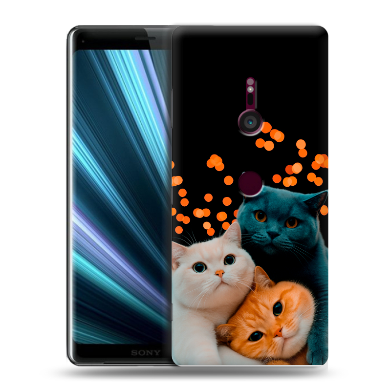 Пластиковый чехол на Sony Xperia XZ3 с принтом Кошки Пластиковый чехол на Sony Xperia XZ3 с принтом Кошки