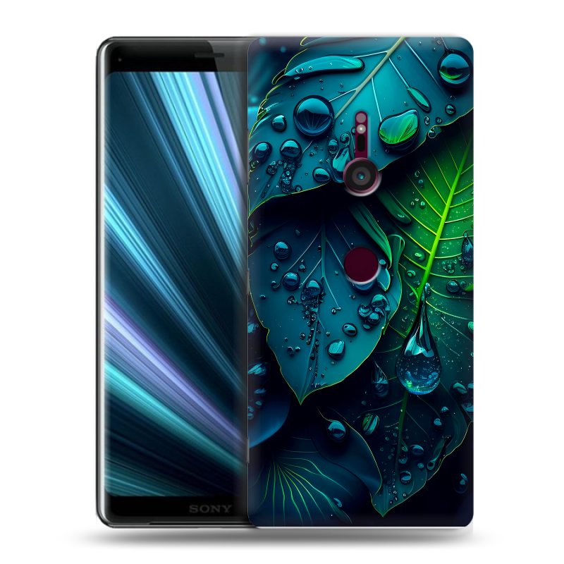 Пластиковый чехол на Sony Xperia XZ3 с принтом Листья Пластиковый чехол на Sony Xperia XZ3 с принтом Листья