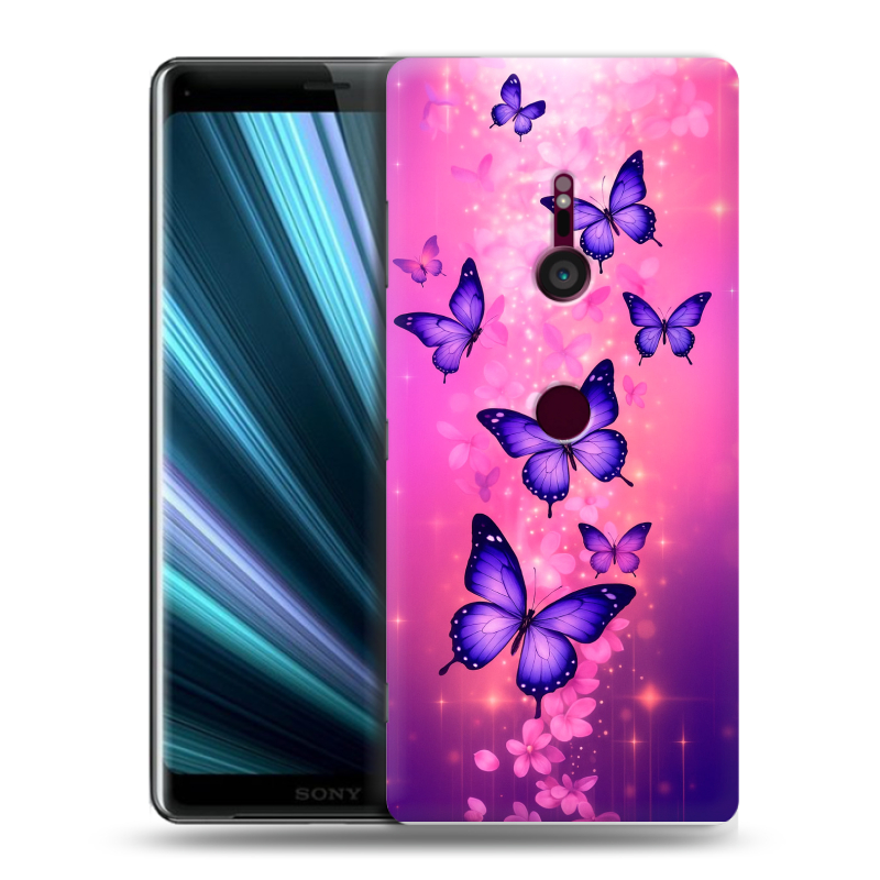 Пластиковый чехол на Sony Xperia XZ3 с принтом Бабочки Пластиковый чехол на Sony Xperia XZ3 с принтом Бабочки
