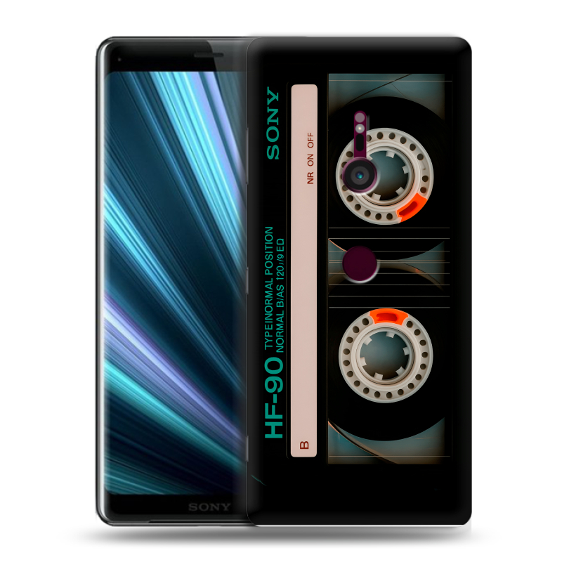 Пластиковый чехол на Sony Xperia XZ3 с принтом Кассета Пластиковый чехол на Sony Xperia XZ3 с принтом Кассета
