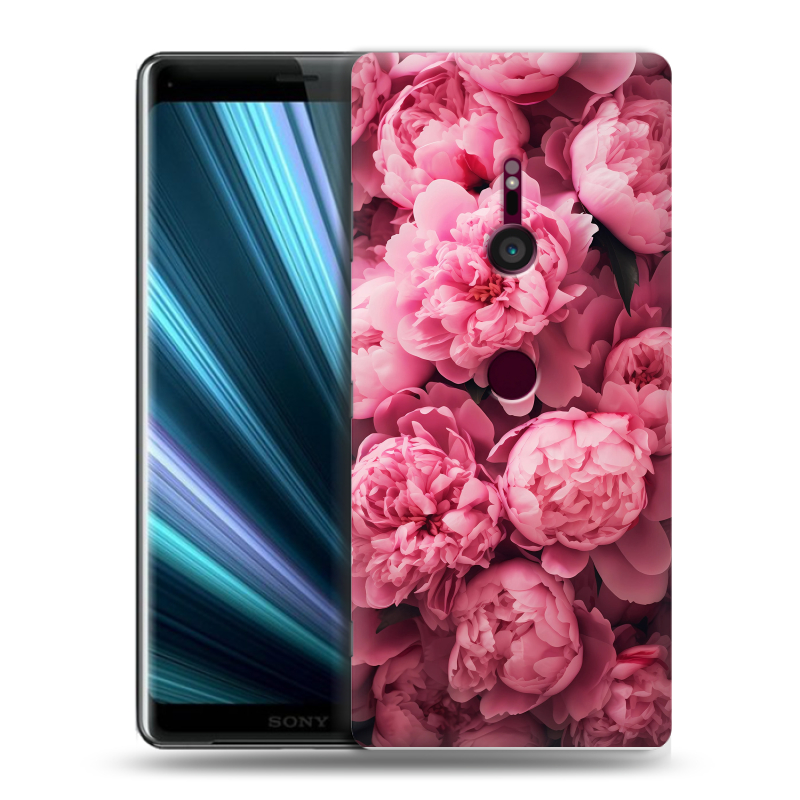 Пластиковый чехол на Sony Xperia XZ3 с принтом цветы пионы Пластиковый чехол на Sony Xperia XZ3 с принтом цветы пионы