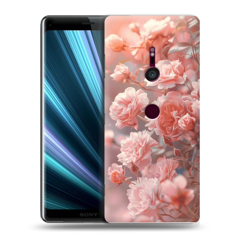 Пластиковый чехол на Sony Xperia XZ3 с принтом Розовые розы Пластиковый чехол на Sony Xperia XZ3 с принтом Розовые розы