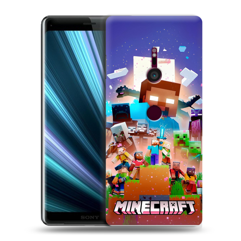 Пластиковый чехол на Sony Xperia XZ3 с принтом Майнкрафт Minecraft Пластиковый чехол на Sony Xperia XZ3 с принтом Майнкрафт Minecraft