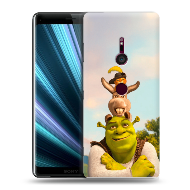 Пластиковый чехол на Sony Xperia XZ3 с принтом Шрек Shrek Пластиковый чехол на Sony Xperia XZ3 с принтом Шрек Shrek