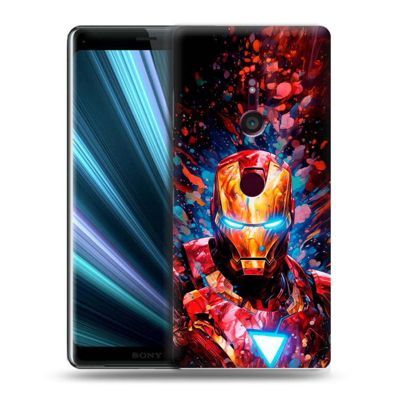 Пластиковый чехол на Sony Xperia XZ3 с принтом Железный человек Ironman Пластиковый чехол на Sony Xperia XZ3 с принтом Железный человек Ironman