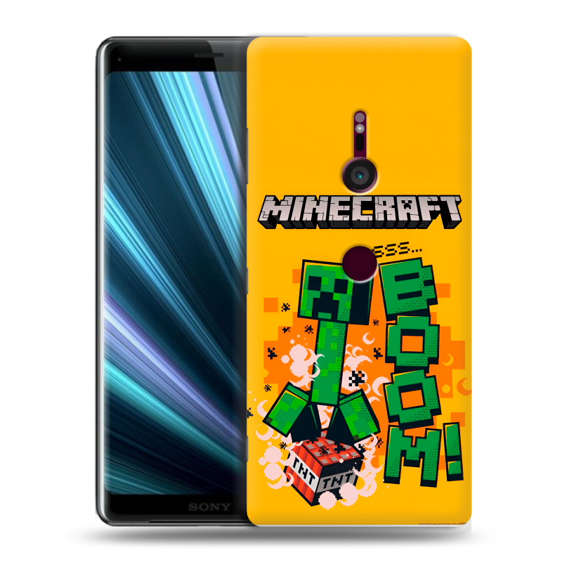 Пластиковый чехол на Sony Xperia XZ3 с принтом Майнкрафт Minecraft Пластиковый чехол на Sony Xperia XZ3 с принтом Майнкрафт Minecraft