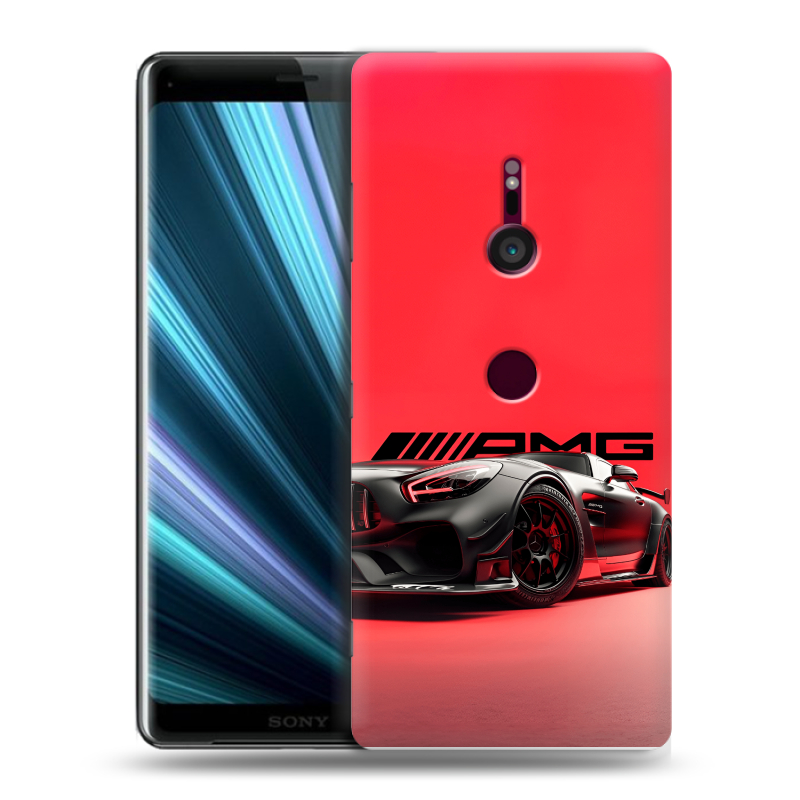 Пластиковый чехол на Sony Xperia XZ3 с принтом Мерседес Mercedes AMG Пластиковый чехол на Sony Xperia XZ3 с принтом Мерседес Mercedes AMG