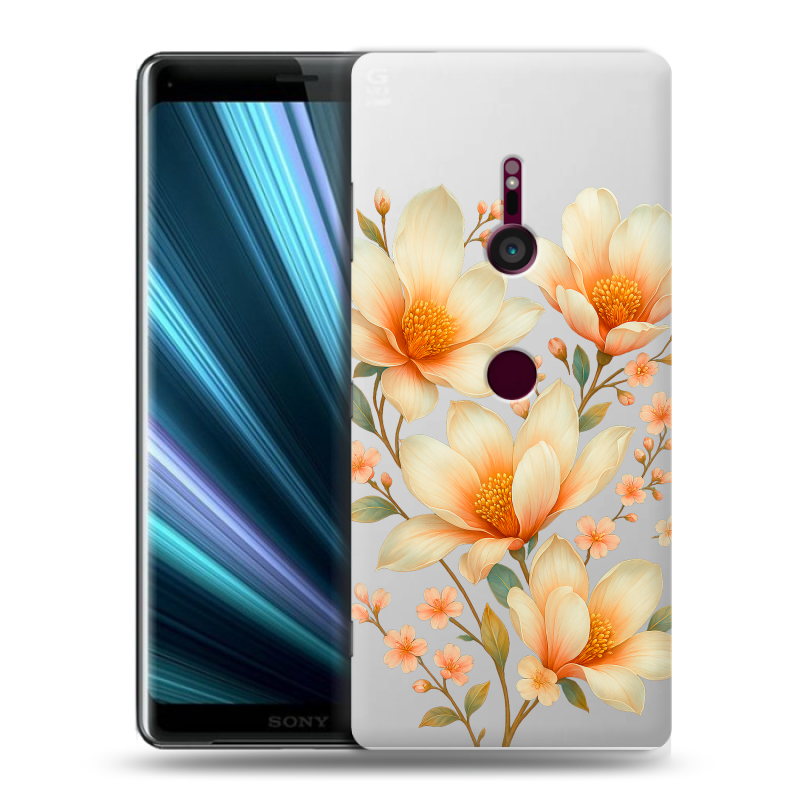 Пластиковый чехол на Sony Xperia XZ3 с принтом Цветы Пластиковый чехол на Sony Xperia XZ3 с принтом Цветы
