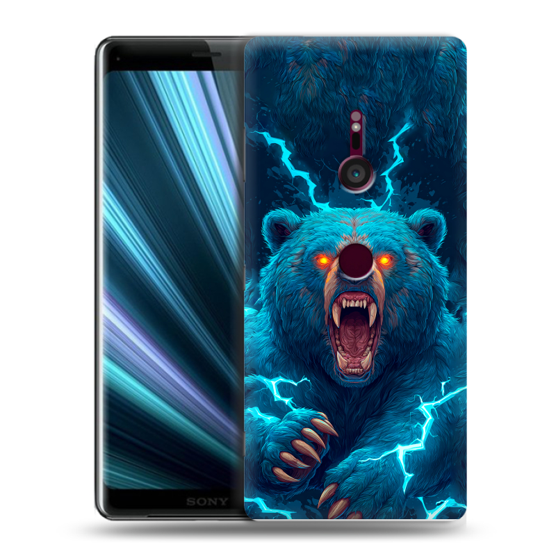 Пластиковый чехол на Sony Xperia XZ3 с принтом Медведь Пластиковый чехол на Sony Xperia XZ3 с принтом Медведь