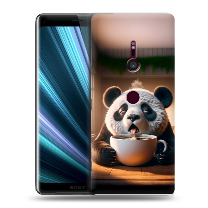 Пластиковый чехол на Sony Xperia XZ3 с принтом смешная панда Пластиковый чехол на Sony Xperia XZ3 с принтом смешная панда