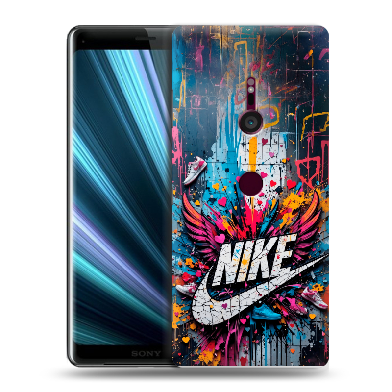 Пластиковый чехол на Sony Xperia XZ3 с принтом Nike Найк Пластиковый чехол на Sony Xperia XZ3 с принтом Nike Найк