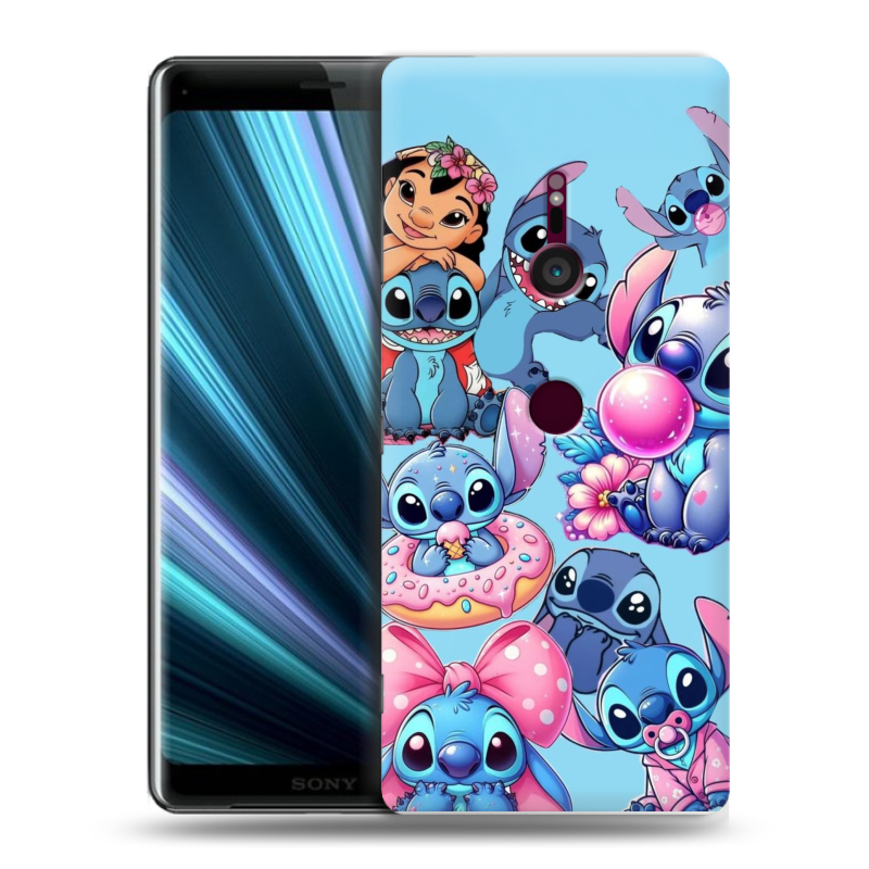 Пластиковый чехол на Sony Xperia XZ3 с принтом Лило и Стич Пластиковый чехол на Sony Xperia XZ3 с принтом Лило и Стич