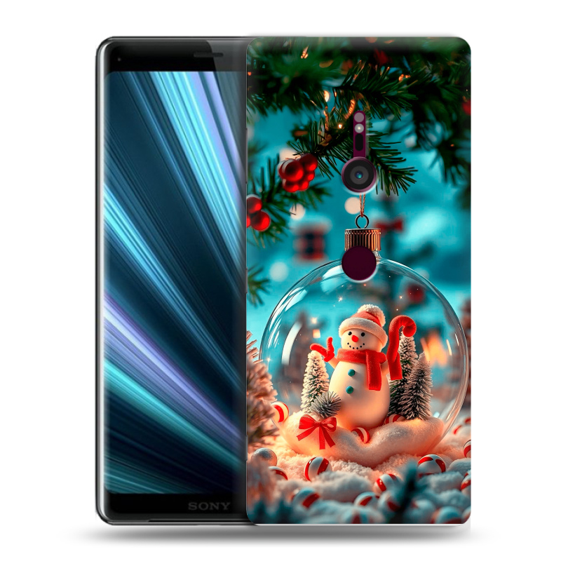 Пластиковый чехол на Sony Xperia XZ3 с принтом Новый год Пластиковый чехол на Sony Xperia XZ3 с принтом Новый год