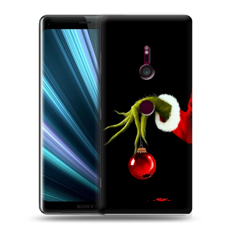 Пластиковый чехол на Sony Xperia XZ3 с принтом Новый год Гринч Пластиковый чехол на Sony Xperia XZ3 с принтом Новый год Гринч